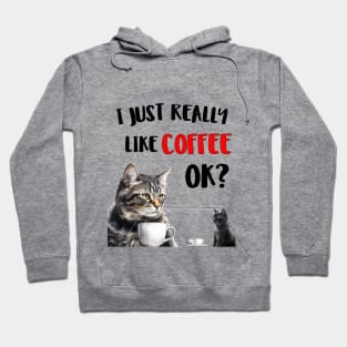 I just really like coffee ok cat style Hoodie